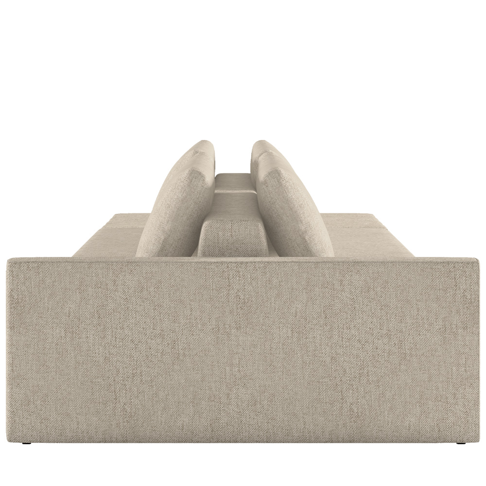 Sofá Ilha Modular Para Sala 252cm com Puff Dublin K01 Linho Bege - Lyam Decor