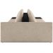 Sofá Ilha Modular Para Sala 252cm com Puff Dublin K01 Linho Bege e Sintético Preto - Lyam Decor