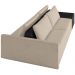 Sofá Ilha Modular Para Sala 252cm com Puff Dublin K01 Linho Bege e Sintético Preto - Lyam Decor
