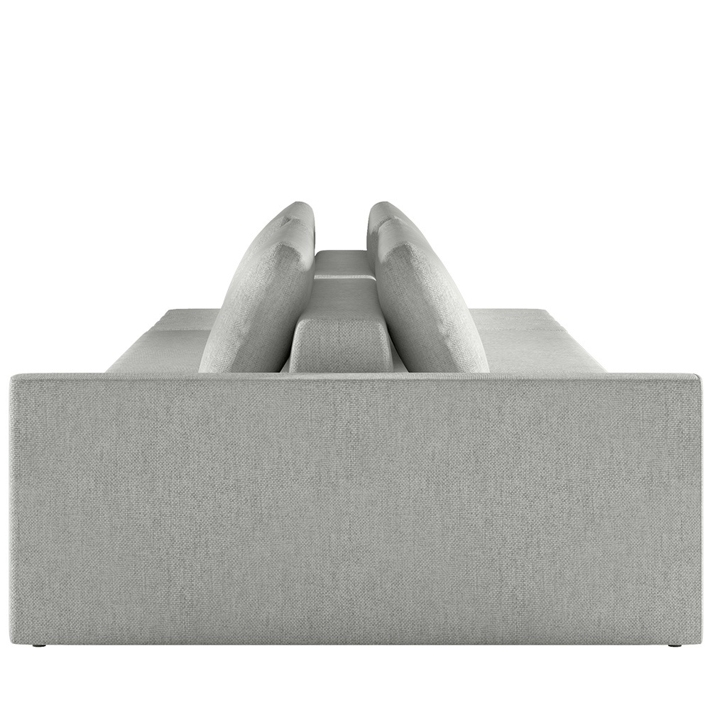 Sofá Ilha Modular Para Sala 252cm com Puff Dublin K01 Linho Cinza - Lyam Decor