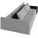 Sofá Ilha Modular Para Sala 252cm com Puff Dublin K01 Veludo Cinza e Sintético Preto - Lyam Decor