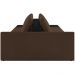 Sofá Ilha Modular Para Sala 252cm com Puff Dublin K01 Veludo Marrom TA7031 e Sintético Preto TF7036