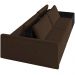 Sofá Ilha Modular Para Sala 252cm com Puff Dublin K01 Veludo Marrom TA7031 e Sintético Preto TF7036