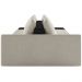 Sofá Ilha Modular Para Sala 312cm com Puff Dublin K01 Bouclê Creme e Sintético Preto - Lyam Decor