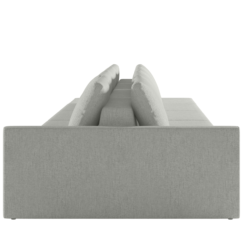 Sofá Ilha Modular Para Sala 312cm com Puff Dublin K01 Linho Cinza - Lyam Decor