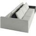 Sofá Ilha Modular Para Sala 312cm com Puff Dublin K01 Linho Cinza e Sintético Preto - Lyam Decor