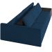 Sofá Ilha Modular Para Sala 312cm com Puff Dublin K01 Veludo Azul Marinho TA7028 e Sintético Preto TF7036