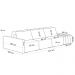 Sofá Ilha Modular Para Sala 312cm com Puff Dublin K01 Veludo Cinza TA7030 e Sintético Preto TF7036