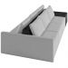 Sofá Ilha Modular Para Sala 312cm com Puff Dublin K01 Veludo Cinza TA7030 e Sintético Preto TF7036