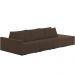 Sofá Ilha Modular Para Sala 312cm com Puff Dublin K01 Veludo Marrom - Lyam Decor
