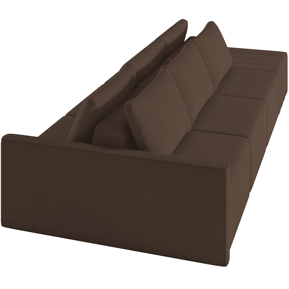 Sofá Ilha Modular Para Sala 312cm com Puff Dublin K01 Veludo Marrom - Lyam Decor