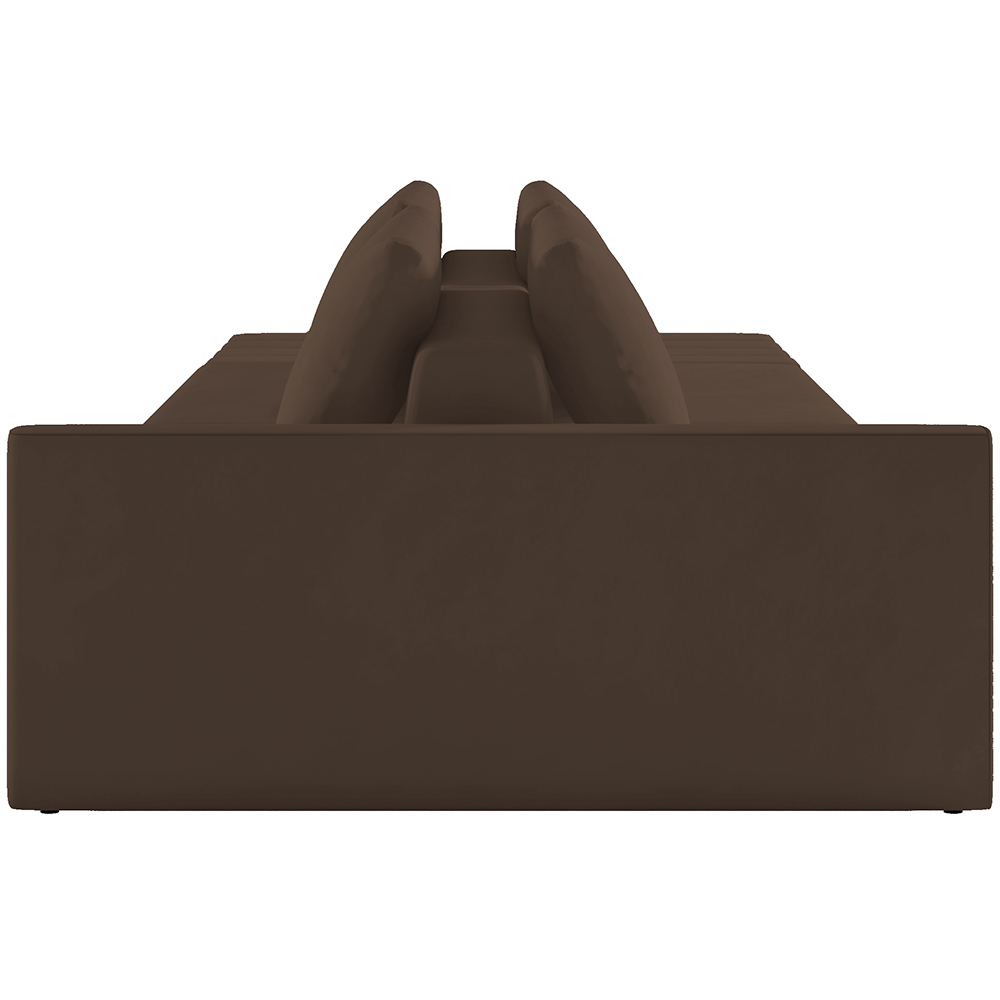 Sofá Ilha Modular Para Sala 312cm com Puff Dublin K01 Veludo Marrom - Lyam Decor