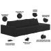 Sofá Ilha Modular Para Sala 312cm com Puff Dublin K01 Veludo Preto - Lyam Decor