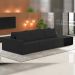 Sofá Ilha Modular Para Sala 312cm com Puff Dublin K01 Veludo Preto e Sintético Preto - Lyam Decor