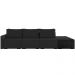 Sofá Ilha Modular Para Sala 312cm com Puff Dublin K01 Veludo Preto e Sintético Preto - Lyam Decor