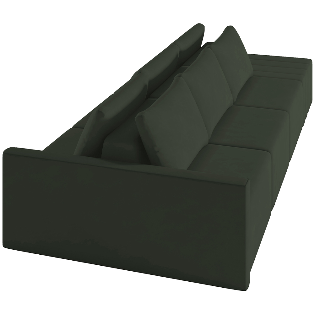 Sofá Ilha Modular Para Sala 312cm com Puff Dublin K01 Veludo Verde - Lyam Decor