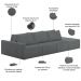 Sofá Ilha Modular Para Sala 342cm com Puff Dublin K01 Bouclê Cinza - Lyam Decor