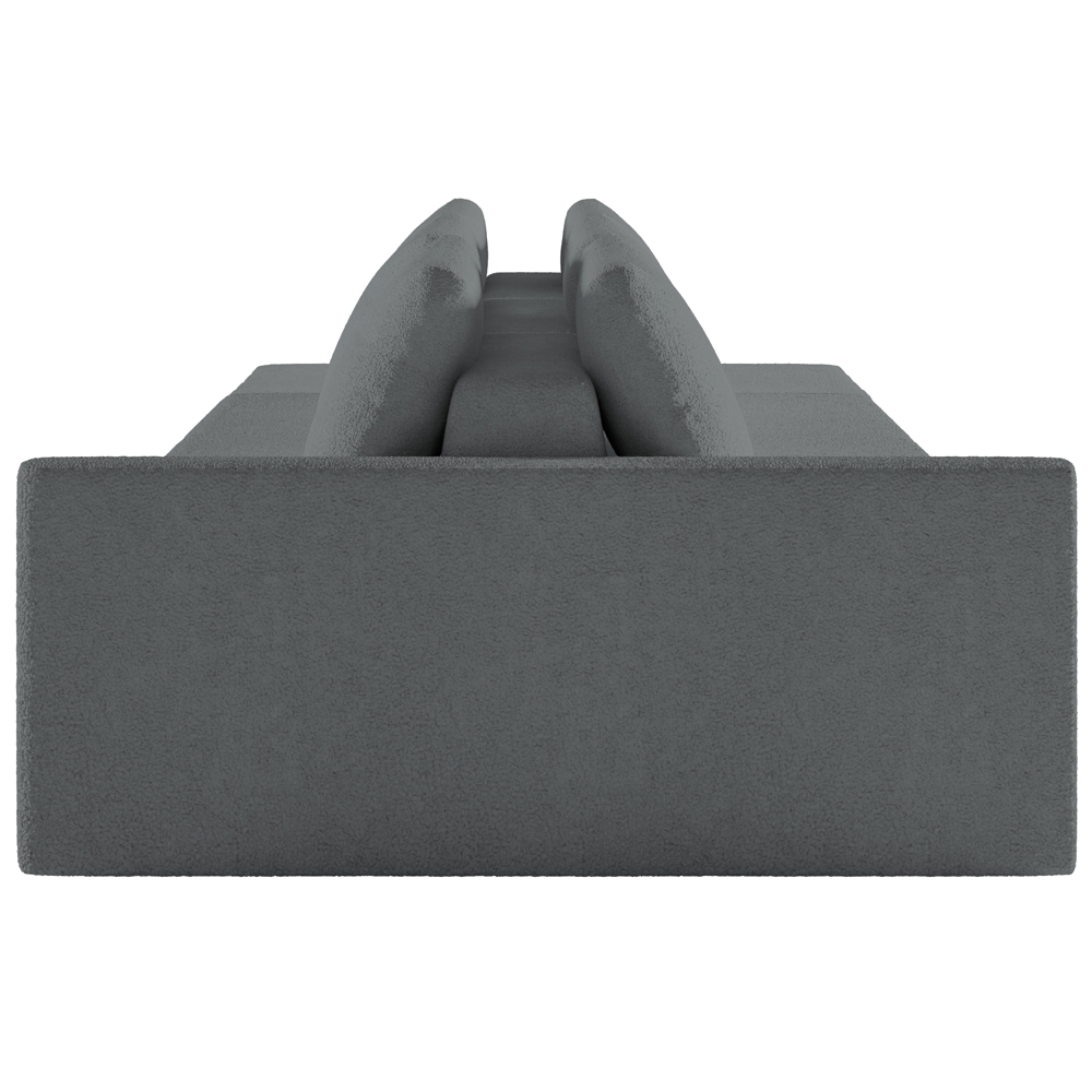 Sofá Ilha Modular Para Sala 342cm com Puff Dublin K01 Bouclê Cinza - Lyam Decor