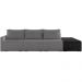 Sofá Ilha Modular Para Sala 342cm com Puff Dublin K01 Bouclê Cinza e Sintético Preto - Lyam Decor