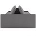Sofá Ilha Modular Para Sala 342cm com Puff Dublin K01 Bouclê Cinza e Sintético Preto - Lyam Decor