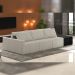 Sofá Ilha Modular Para Sala 342cm com Puff Dublin K01 Bouclê Creme e Sintético Preto - Lyam Decor
