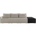Sofá Ilha Modular Para Sala 342cm com Puff Dublin K01 Bouclê Creme e Sintético Preto - Lyam Decor