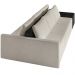 Sofá Ilha Modular Para Sala 342cm com Puff Dublin K01 Bouclê Creme e Sintético Preto - Lyam Decor