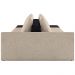 Sofá Ilha Modular Para Sala 342cm com Puff Dublin K01 Linho Bege e Sintético Preto - Lyam Decor