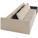 Sofá Ilha Modular Para Sala 342cm com Puff Dublin K01 Linho Bege e Sintético Preto - Lyam Decor