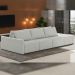 Sofá Ilha Modular Para Sala 342cm com Puff Dublin K01 Linho Cinza - Lyam Decor