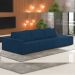 Sofá Ilha Modular Para Sala 342cm com Puff Dublin K01 Veludo Azul Marinho - Lyam Decor