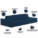 Sofá Ilha Modular Para Sala 342cm com Puff Dublin K01 Veludo Azul Marinho - Lyam Decor