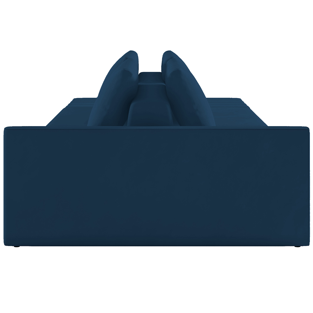 Sofá Ilha Modular Para Sala 342cm com Puff Dublin K01 Veludo Azul Marinho - Lyam Decor