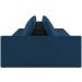 Sofá Ilha Modular Para Sala 342cm com Puff Dublin K01 Veludo Azul Marinho TA7028 e Sintético Preto TF7036
