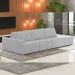 Sofá Ilha Modular Para Sala 342cm com Puff Dublin K01 Veludo Cinza - Lyam Decor