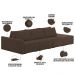 Sofá Ilha Modular Para Sala 342cm com Puff Dublin K01 Veludo Marrom - Lyam Decor
