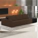 Sofá Ilha Modular Para Sala 342cm com Puff Dublin K01 Veludo Marrom TA7031 e Sintético Preto TF7036