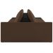 Sofá Ilha Modular Para Sala 342cm com Puff Dublin K01 Veludo Marrom TA7031 e Sintético Preto TF7036