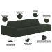 Sofá Ilha Modular Para Sala 342cm com Puff Dublin K01 Veludo Verde - Lyam Decor