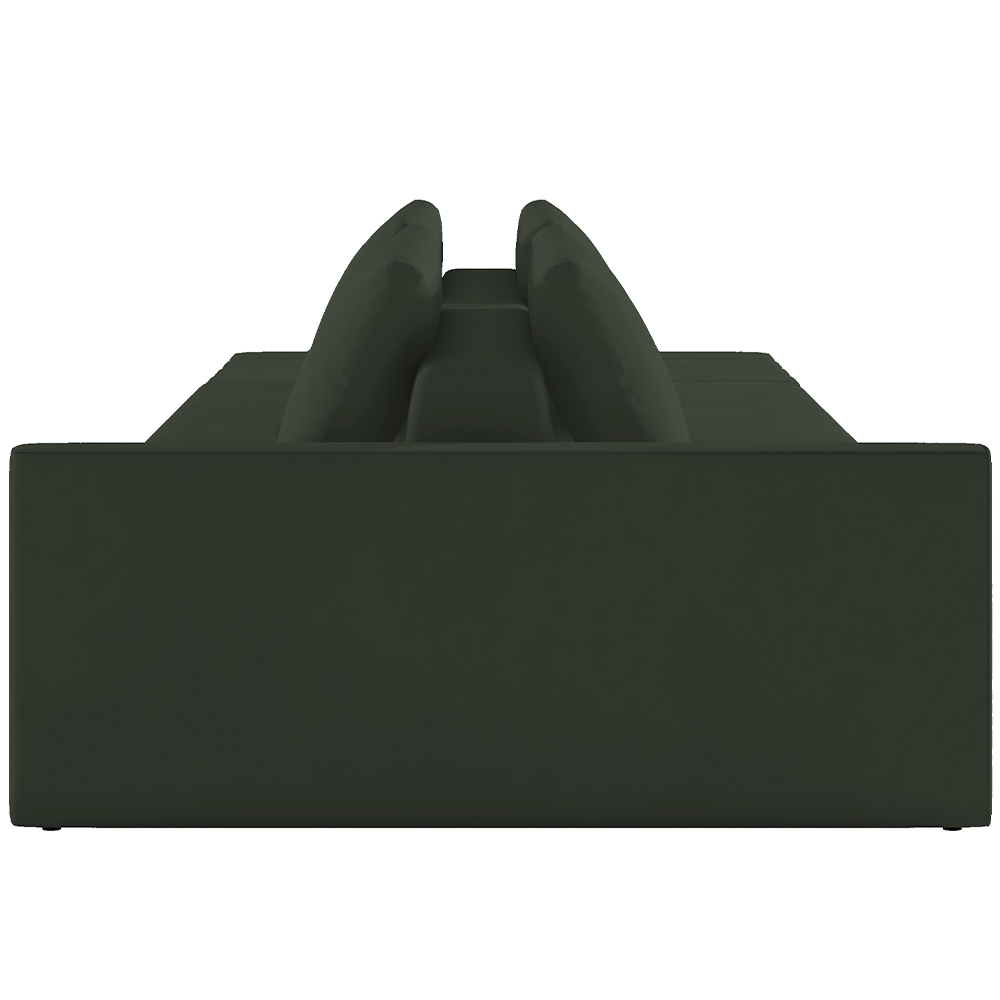 Sofá Ilha Modular Para Sala 342cm com Puff Dublin K01 Veludo Verde - Lyam Decor