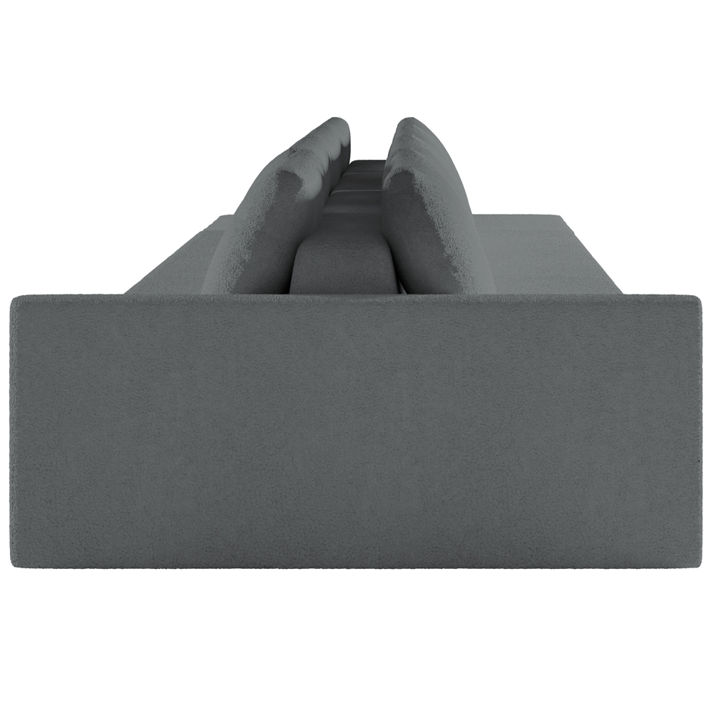 Sofá Ilha Modular Para Sala 392cm com Puff Dublin K01 Bouclê Cinza - Lyam Decor