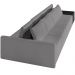 Sofá Ilha Modular Para Sala 392cm com Puff Dublin K01 Bouclê Cinza e Sintético Preto - Lyam Decor