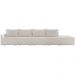 Sofá Ilha Modular Para Sala 392cm com Puff Dublin K01 Bouclê Creme - Lyam Decor
