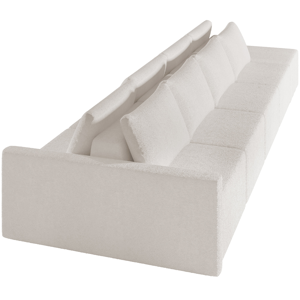 Sofá Ilha Modular Para Sala 392cm com Puff Dublin K01 Bouclê Creme - Lyam Decor
