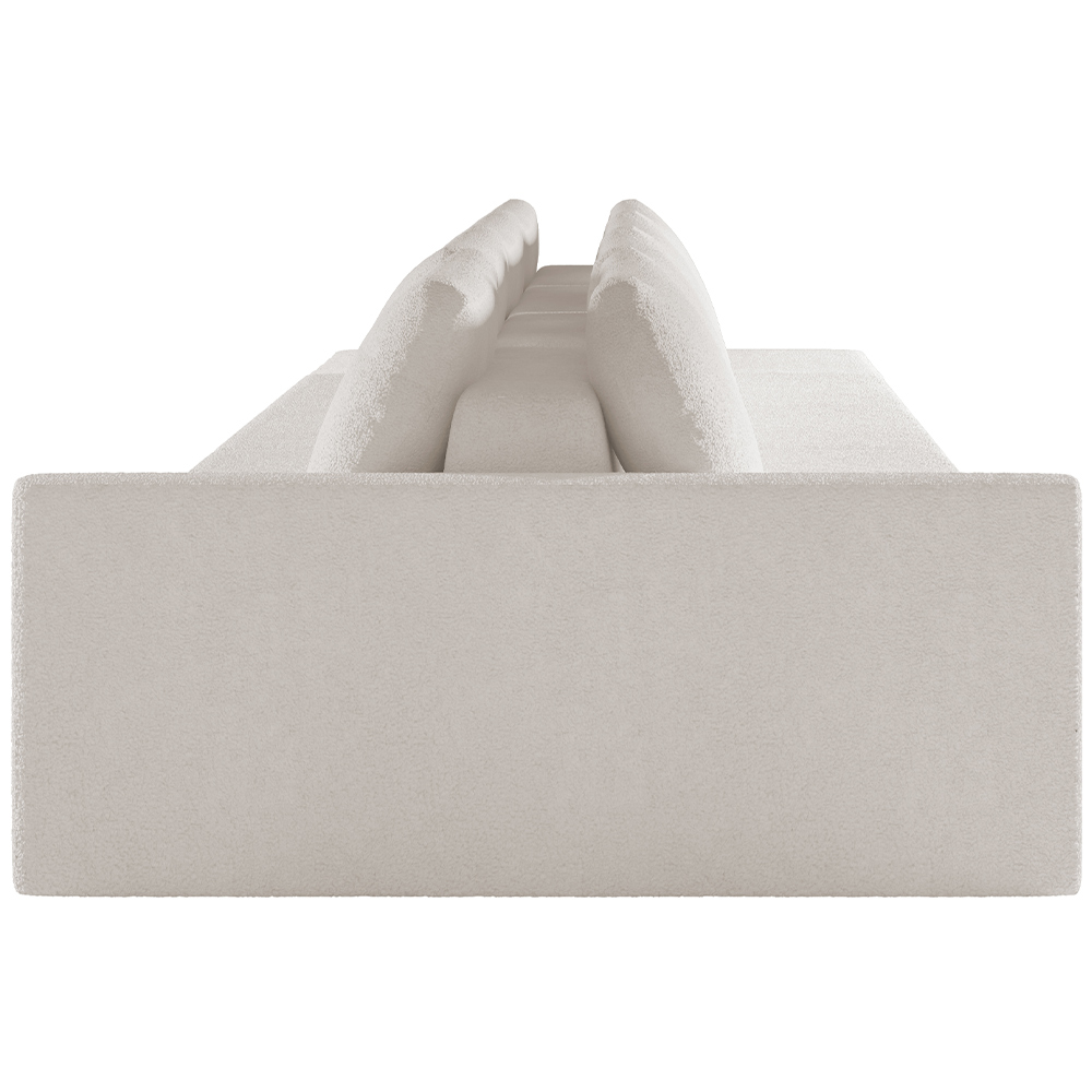 Sofá Ilha Modular Para Sala 392cm com Puff Dublin K01 Bouclê Creme - Lyam Decor
