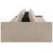 Sofá Ilha Modular Para Sala 392cm com Puff Dublin K01 Linho Bege e Sintético Preto - Lyam Decor