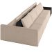 Sofá Ilha Modular Para Sala 392cm com Puff Dublin K01 Linho Bege e Sintético Preto - Lyam Decor