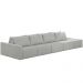 Sofá Ilha Modular Para Sala 392cm com Puff Dublin K01 Linho Cinza - Lyam Decor