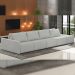 Sofá Ilha Modular Para Sala 392cm com Puff Dublin K01 Linho Cinza - Lyam Decor