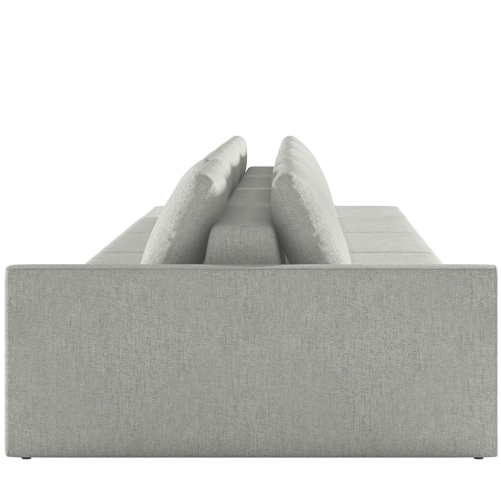 Sofá Ilha Modular Para Sala 392cm com Puff Dublin K01 Linho Cinza - Lyam Decor